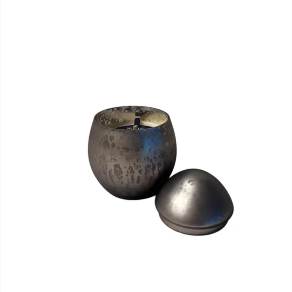 Silver Egg-Shaped Decorative Candle By SDS for HD - Picture 2 of 4